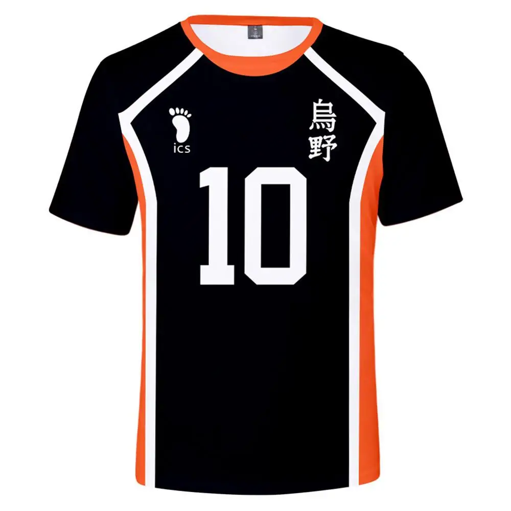 Футболка Haikyuu с 3D принтом для взрослых спортивная одежда школьников и волейбола