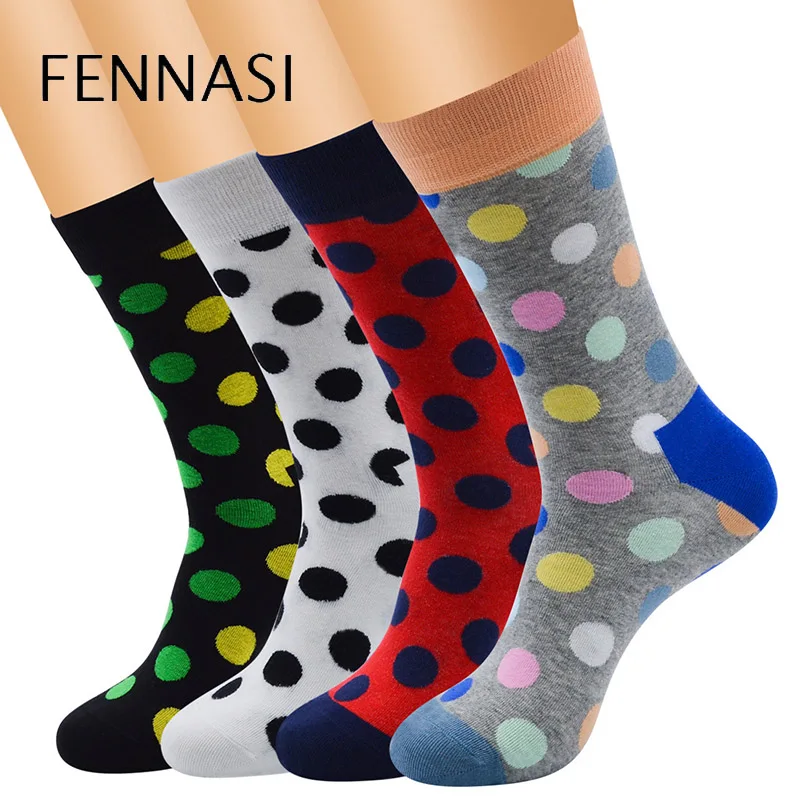 FENNASI/2 пары мужские цветные Повседневные носки с круглым вырезом хлопковые