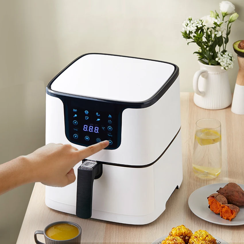 

5.5L Smart Air Fryer Oven Electric Deep Fryer without Oil Home Toaster Pizza Cooker Dehydrator LED Touch French Fries Machine