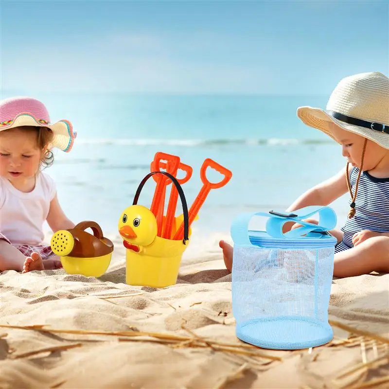 

1Pc Large Beach Pouches Mesh Toys Storage Bag Breathable Seashell Storage Bag