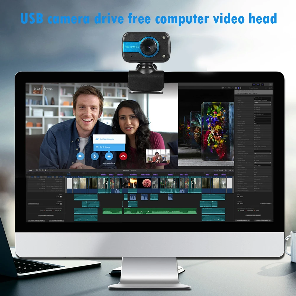 USB HD Webcam with Built-in Microphone 2LED Night Vision Clip-on Web Camera Computer peripherals | Компьютеры и офис