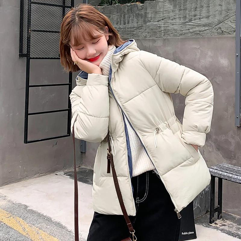 

Winter Clothes Women 2020 Jacket Women Waist Drawstring Korean Parkats Fashion Solid Slim Plus Size Ladies Coats and Jackets