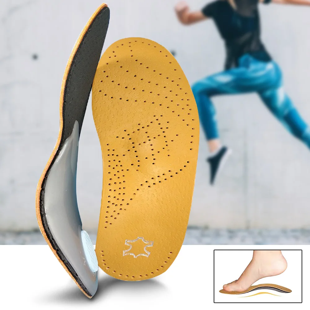 

1 Pair Unisex Flat Foot Pain Relief Correct Support Practical Pad Artificial Leather High Arch Soft Orthotic Insoles Breathable