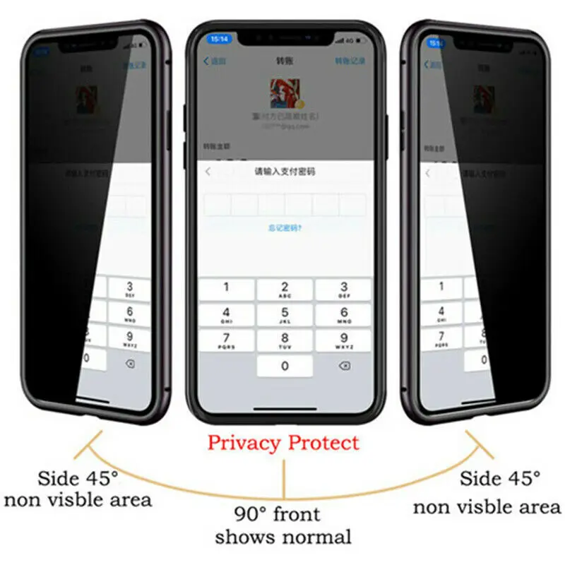 Магнитный анти-Открытый Анти-шпионский стеклянный чехол для телефона iPhone 6 7 8 X XS XR XSMAX стеклянный чехол для телефона