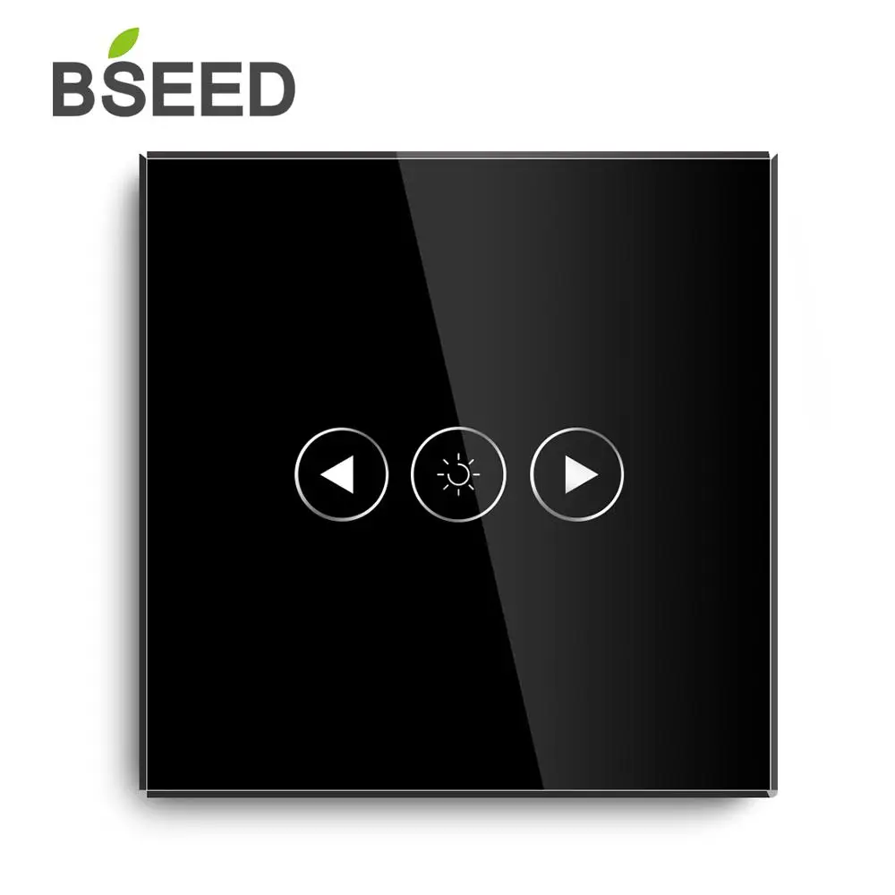 BSEED Wifi 1 банда умный диммер беспроводной wi-fi-переключатель белый черный золотой цвета поддержка для Tuya Google Assistant - Цвет: Черный
