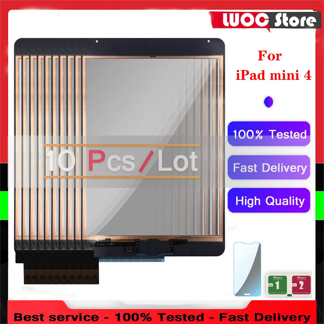 

10pcs Glass Tablet Touch For iPad Mini 4 Touch Screen Panel Assembly Replacement For iPad mini 4 A1538 A1550 Digitizer Outer