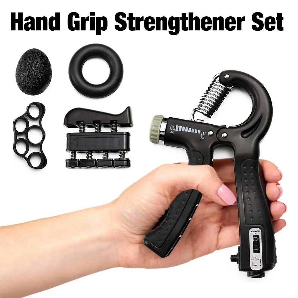 

Hand Grip Strengthener Set Adjustable Counting Forearm Trainer Workout Kit for Arm Wrist Muscle Strength Training Expander