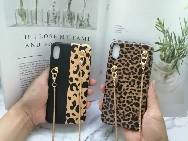 Роскошный Леопардовый милый Кроссбоди ремень чехол для телефона для iphone 11 pro max чехол для iphone XS MAX чехол для iphone X XR 6 6S 7 8 plus для samsung galaxy note10 pro Чехол note10plus s8 s9 s10 Plus note8 note9 чехол с цепочкой