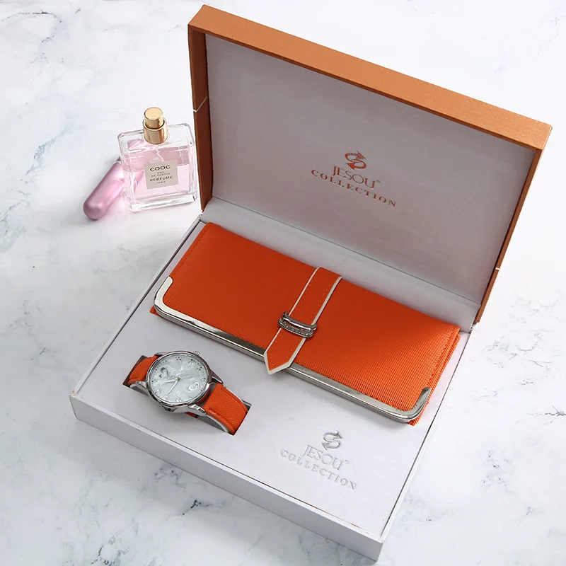 Часы женские кварцевые с кошельком, набор из 2 предметов, Подарочная коробка, простой подарок на Рождество, Новый Год, модные часы, подарочны... от AliExpress RU&CIS NEW