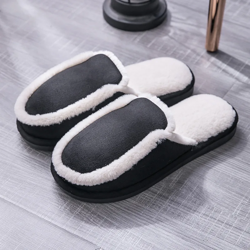 

Женские зимние Шлепанцы из искусственной замши; Черные шлепанцы из ПВХ; Нескользящие домашние тапочки; Женские мягкие бархатные Тапочки