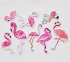 Фламинго заплатки в виде животных для одежды Вышитые заплаты логотипа DIY Швейные и симпатичными аппликациями на эмблема на ткани для одежды, аксессуары, украшения