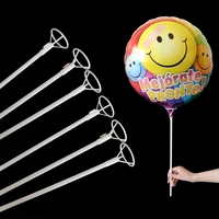 50pcslot 40cm foil balloon sticks white pvc rods for balloons holder sticks with cup party decoration accessories