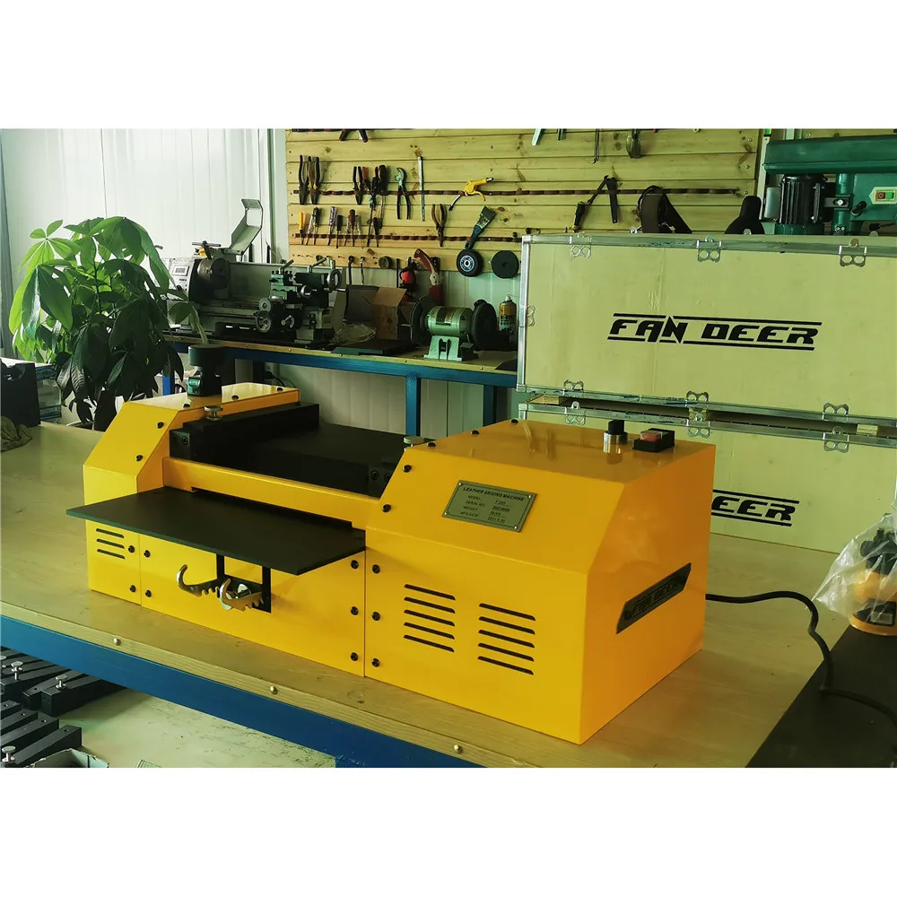 M&aacute;quina para cortar cuero con ventilador de ciervos, F-280 profesional de escritorio, peladora de cuero, autom&aacute;tica, 220V-0