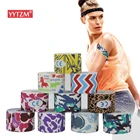 5 см х 5 м хлопковая эластичная печать Спортивная мышечная пластырь физиотерапия Спорт Футбол снятие боли в суставах Кинезиология мышечная пластырь