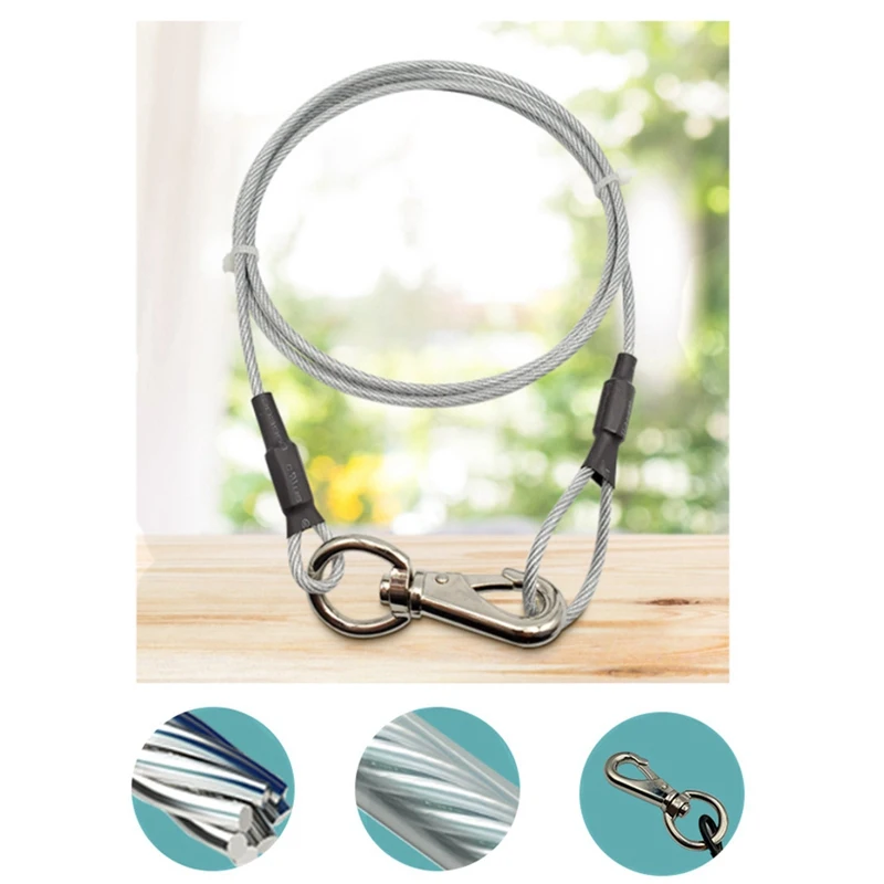 Pet Сталь тяговых канатов светильник коричневый P цепи поводок собаки скольжения