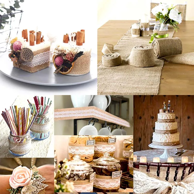 2 м (6 см) из натурального джута в декорированном мешковиной горшке конопляной