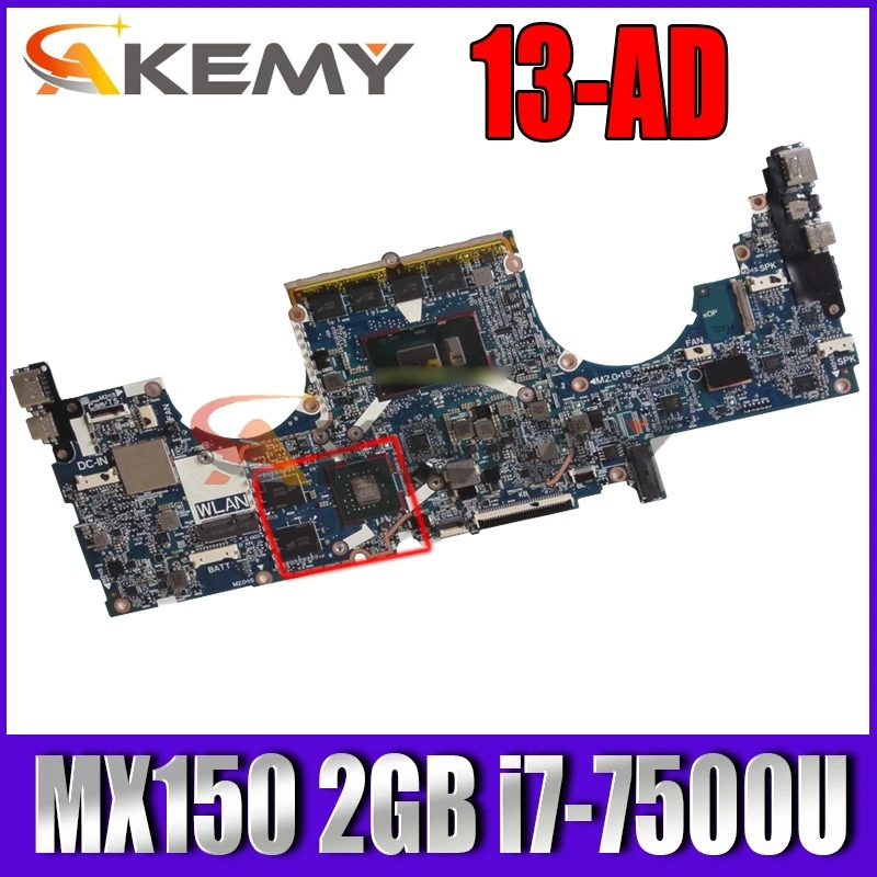 

Akemy для HP ENVY 13-ad Материнская плата ноутбука MX150 2 Гб i7-7500U 8 Гб 926318-001 926318-501 926318-601 100% полностью протестирована
