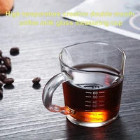 creative transparent double spout glass heat resistant coffee measuring cup wine glass tea cup kitchen drinkware vasos pw
