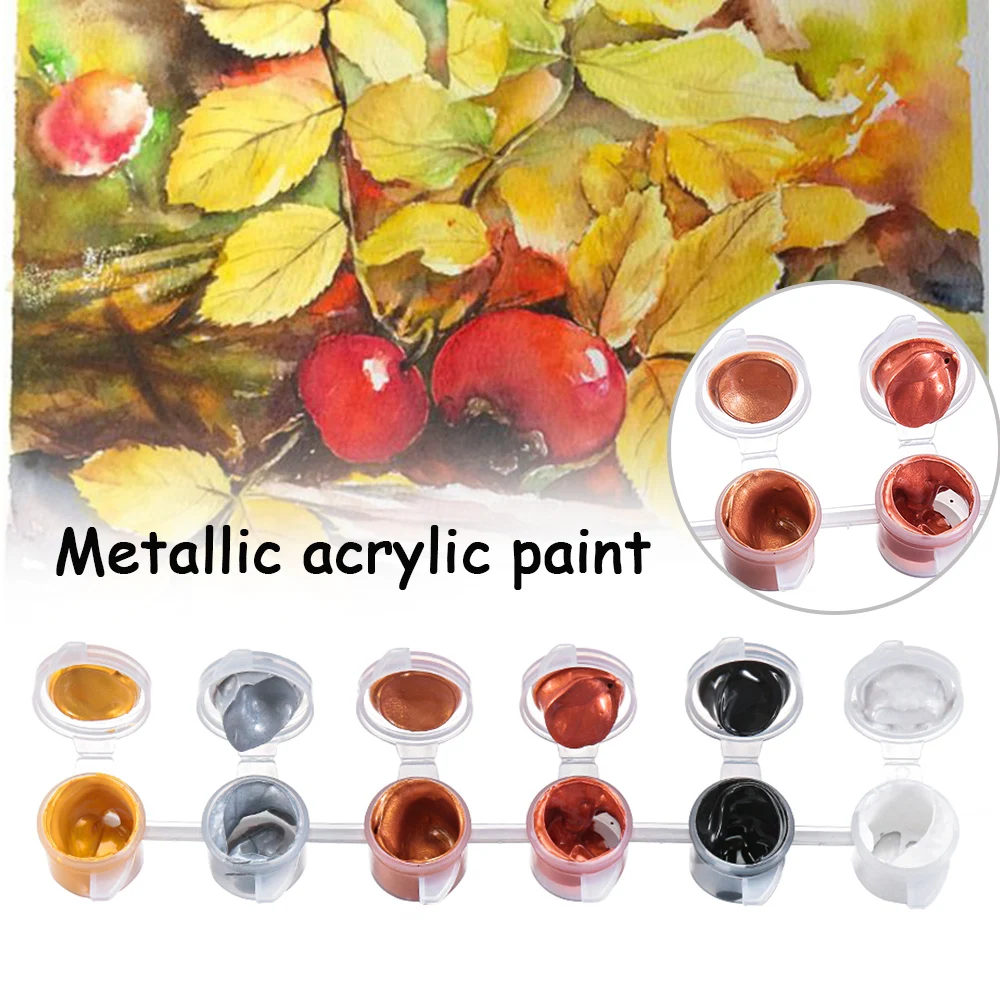 Акриловая краска металлического цвета для рисования на стену 1 комплект