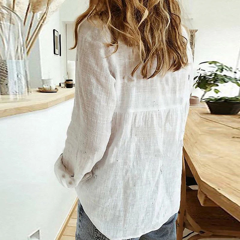 

Elegant Women Tops Turn Down Collar Long Sleeve Blouse Female Shirts Autumn Lady Office Loose Tops Casual Clothing 5XLPlus Size
