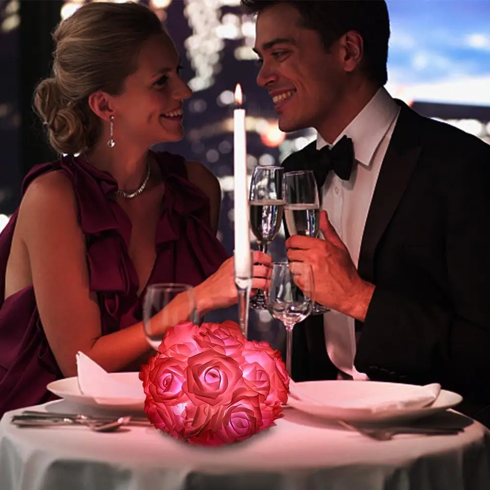 

Battery Powered 1M/2M/5M/10M LED Rose Flower String Lights Holiday Valentine's Day Wedding Birthday Party Decor Garland