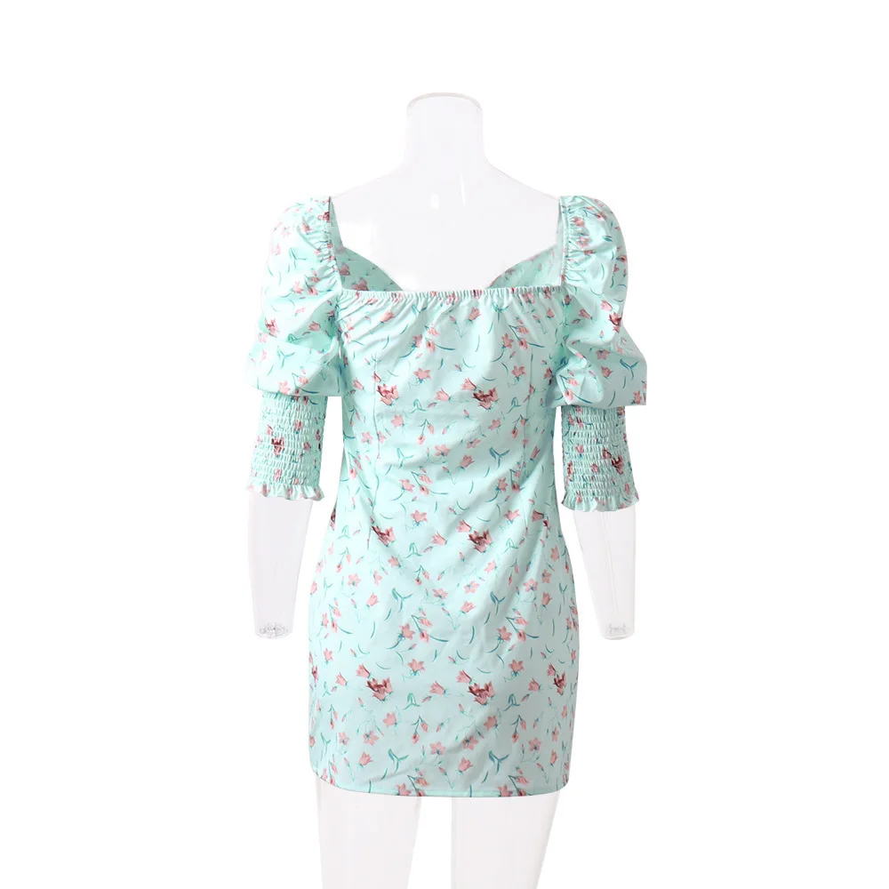 COSYGAL New Sexy Three Quater Printed Sexy Dress Bow Tie Lace Up Slim Ladies Dress Fashion Nightclub Party Dresses Vetidos