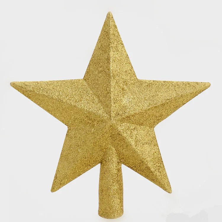 20cm Gold 5,9 дюймов Горячая Золотая пудра Рождественская звезда Рождественская елка украшения Рождественская елка украшение Рождественская елка звезда - Цвет: 20cm Gold
