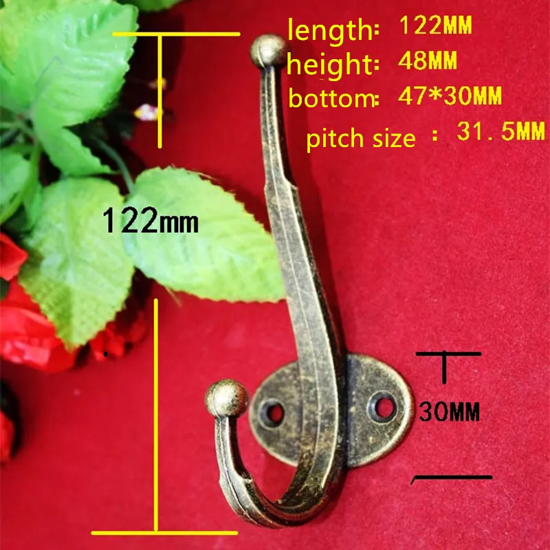 

Bulk Bronze Antique Zinc Alloy Home Hat Coat Clothes Hook,Towel Wall Door Hangers Hooks Bathroom Accessories,122*48mm,20Pcs
