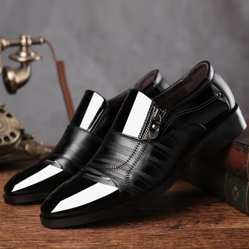 

REETENE Fashion Business Dress Men Shoes 2021 New Classic Leather Men'S Suits Shoes Fashion Slip On Dress Shoes Men Oxfords