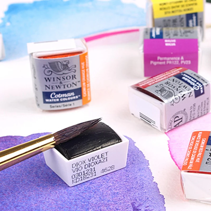 Winsor & Newton Cotman однотонные акварельные краски полублоки мини пигменты товары для
