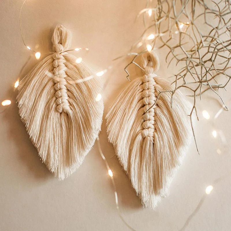 

2 Pcs of Bohemian Hand-Woven Cotton Rope Dream Catcher Thickened Home Bedroom Living Room Door Wall Hanging Decoration