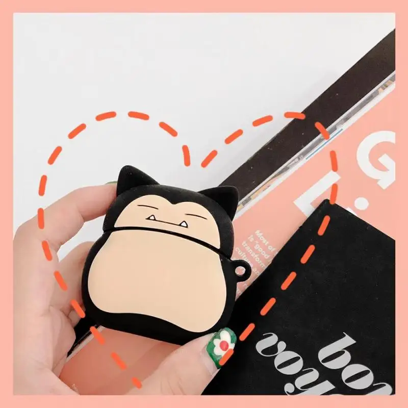 Силиконовый чехол для наушников с Bluetooth charing Airpods мягкий мультяшным принтом Snorlax