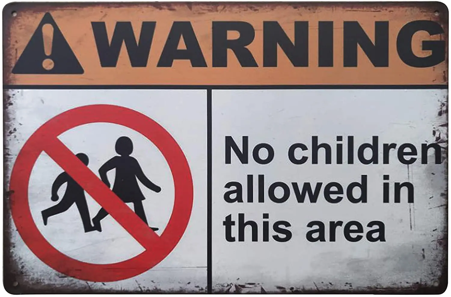 

Warning No Children Allowed in This Area Safety Signs Road Sign Warning Children Park Outdoor Lawn Metal Tin Signs Wall Decor