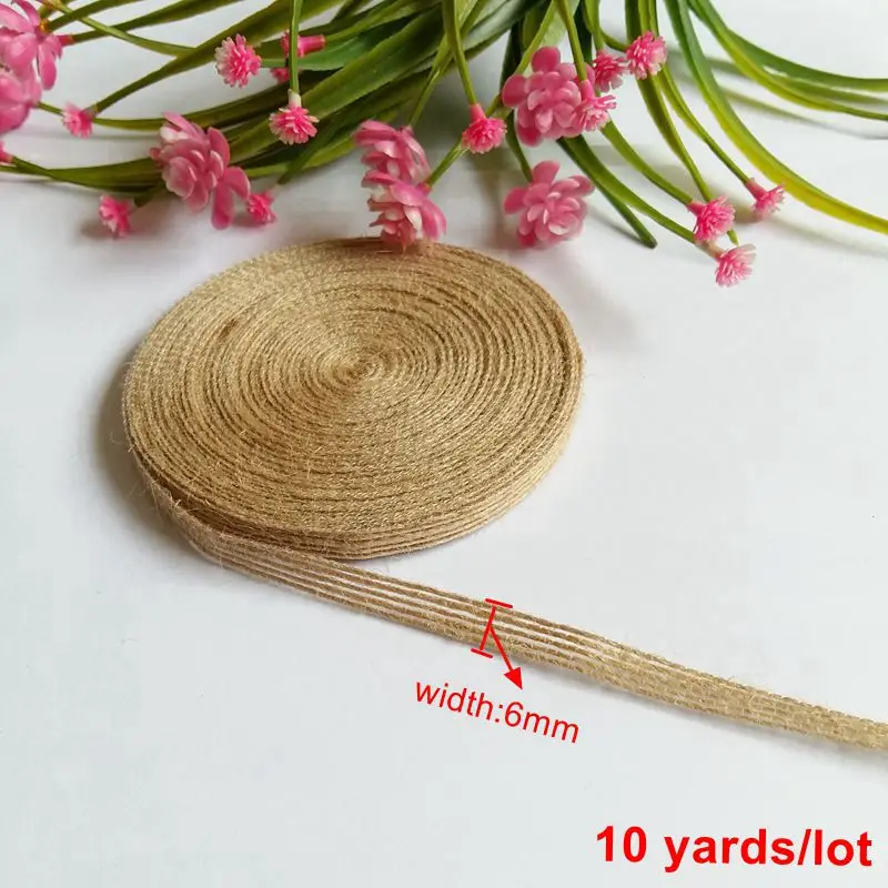 5/10yards/lot 6-38mm Natural Vintage Ribbons Jute Hessian Burlap Ribbon Rustic Weddings Belt Strap Floristry Party Handwork Cra - купить по