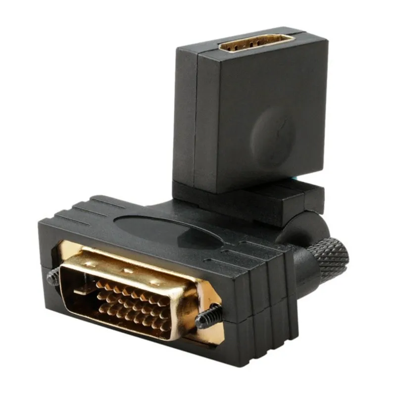

HDMI Female-DVI Male Rotating HD Adapter 180°360°Elbow Graphics Card Adapter