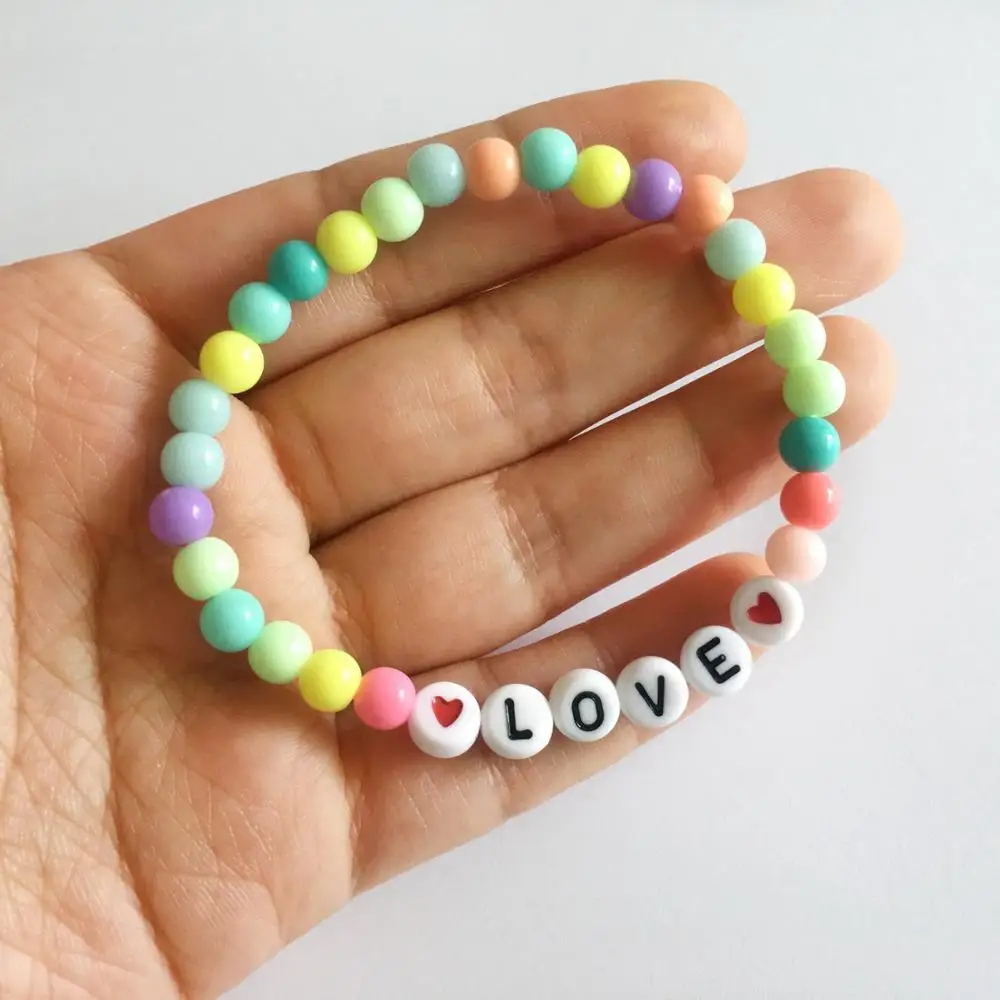 OMY бусина буква браслет для женщин регулируемые звенья имя браслеты DIY Ювелирные