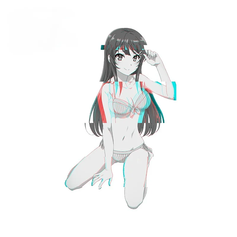 

13cm For Bunny Girl Senpai Peeker Anime Car Stickers Sunscreen Decal Laptop RV Campervan Windows Waterproof Decor