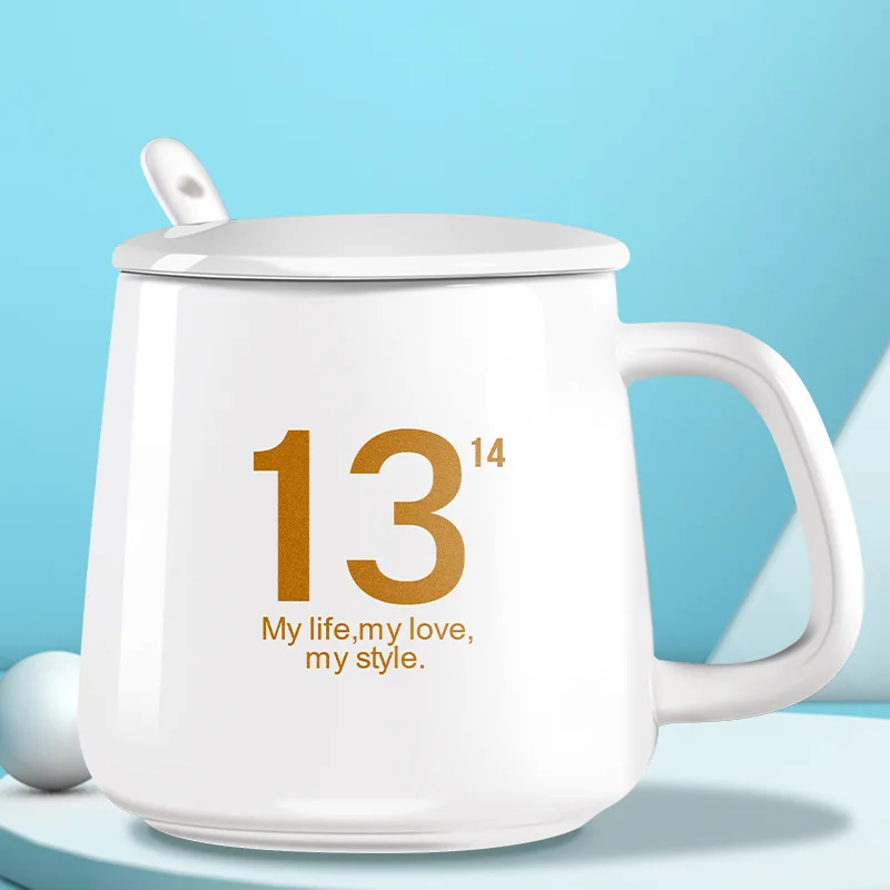 400ml Ceramics Mugs With Spoon and Cover Cartoon Theme Milk Cup Kitchen Tools | Дом и сад