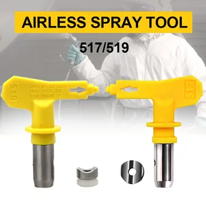 Безвоздушного распыления инструмент Советы Насадка 517 #519 # Вольфрам Сталь надежных партнеров! Безвоздушные Насадка спрей Piant пистолет советы подходит для различных видов дорожного покрытия Краски опрыскиватель инструменты