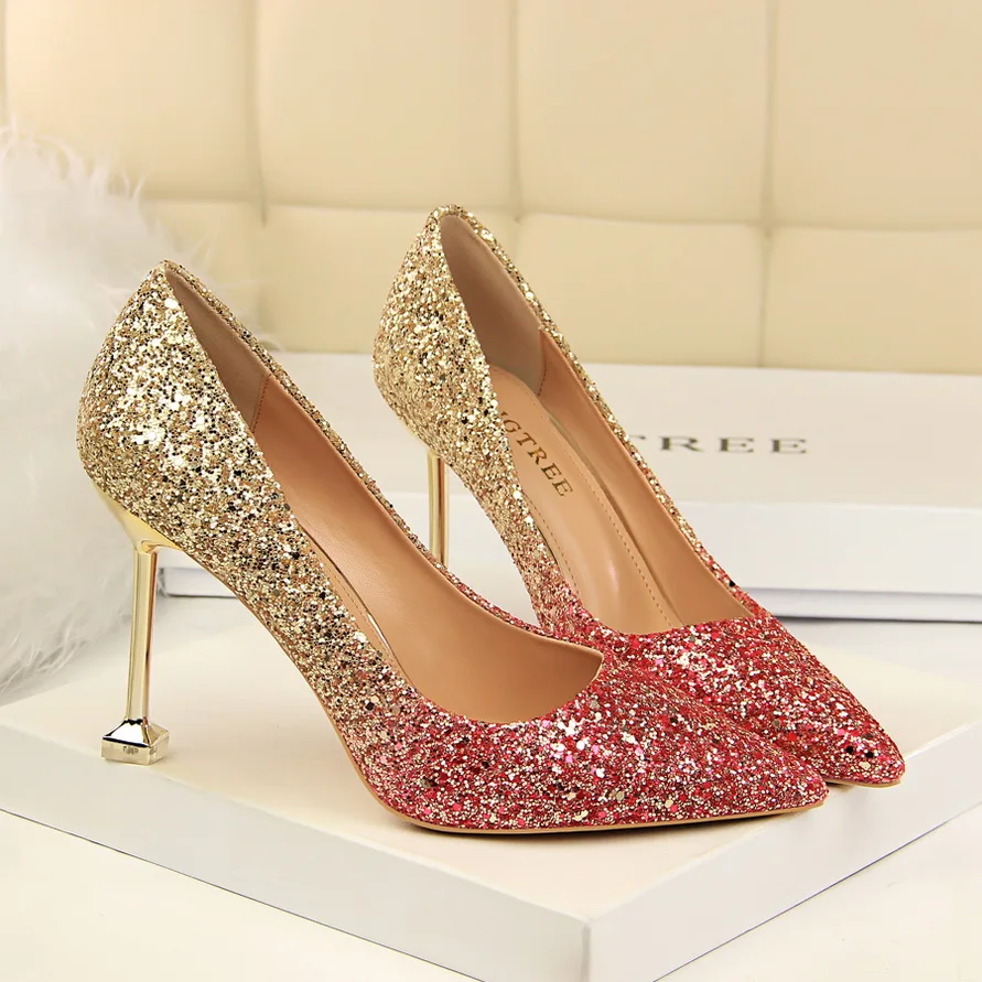 2020 женские туфли на высоком каблуке 9 см пикантные блестящие красные