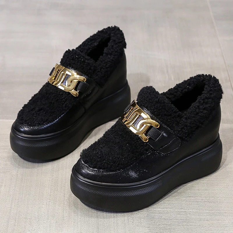 

Set of feet women's boots winter new style short boots women's tide British style plus velvet tube increased boots X707
