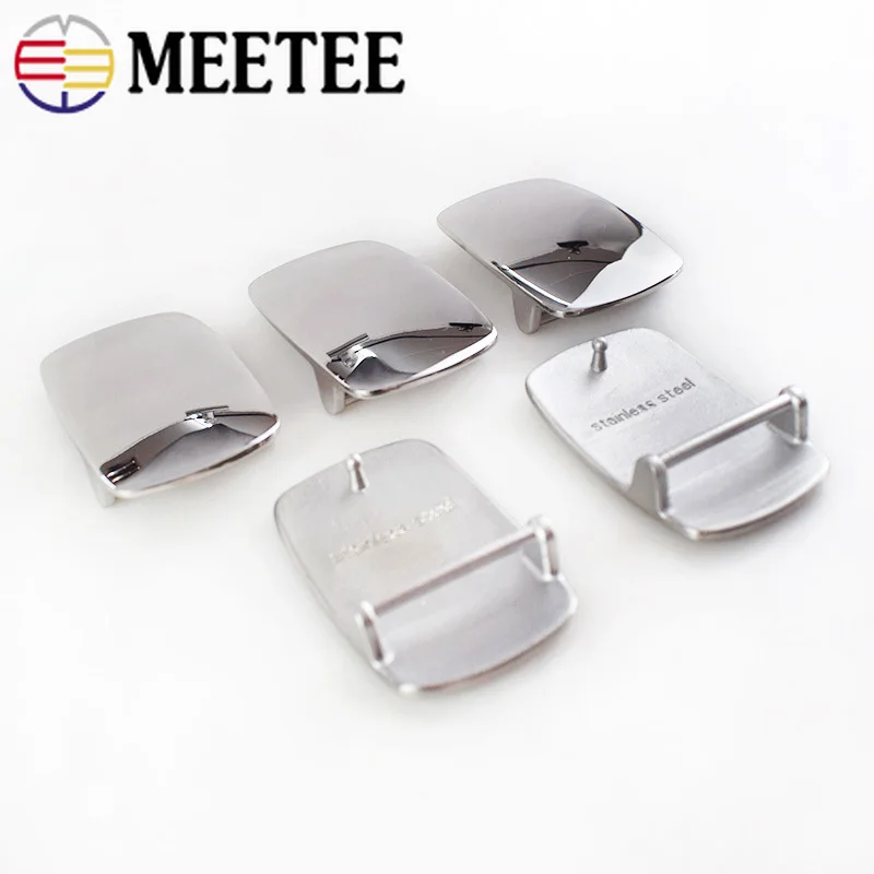 Meetee 39 мм Пряжка из нержавеющей стали металлическая матовая гладкая Мужская