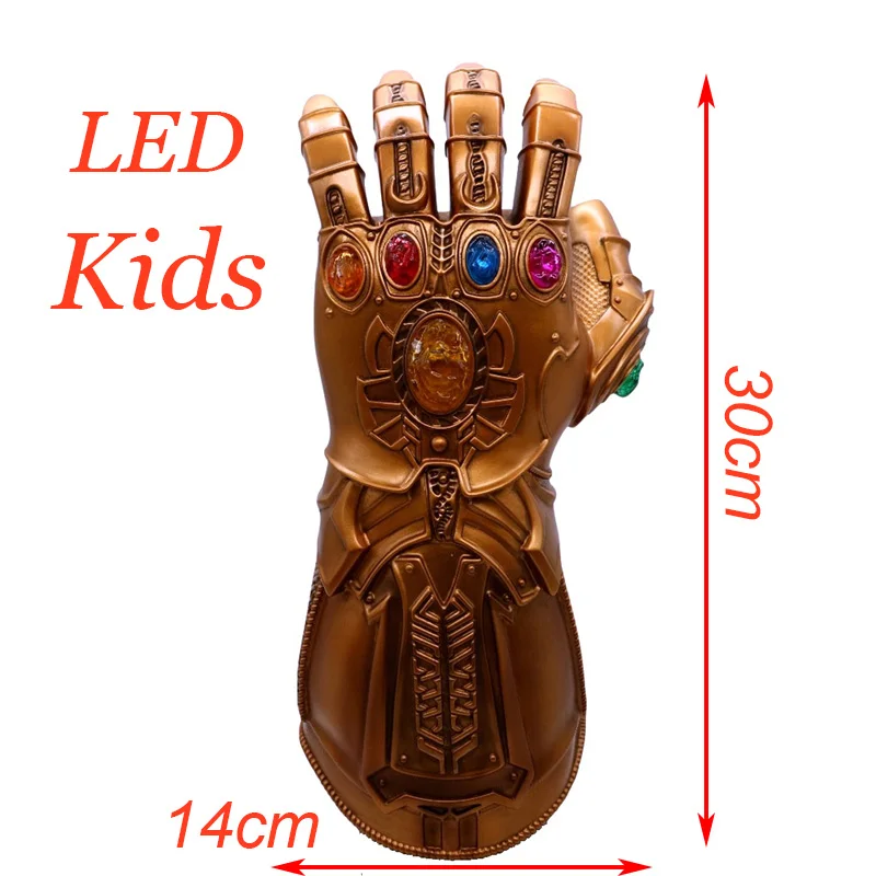 Kids Thanos Gloves Бесконечная перчатка танос Халк перчатки руки Мстители 4 Железный человек перчатки Мстители костюм супергероя Косплей Опора латексная маска - Цвет: Kids Thanos Gloves
