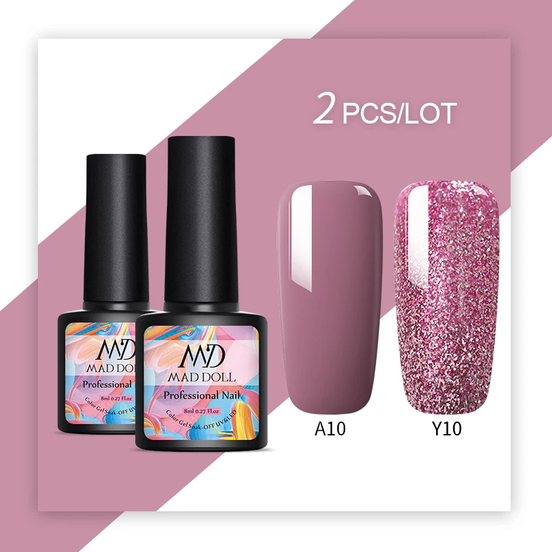 Set 4 MAD кукла УФ набор гель-лаков для ногтей с блестками, телесный, розовый, Гель-лак для ногтей, Лаки! полупостоянная блестки гель лак для ногтей 2/1 шт - Цвет: Set 4