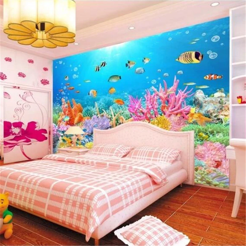 Пользовательские обои 3d подводный коралловый риф фон для телевизора гостиной