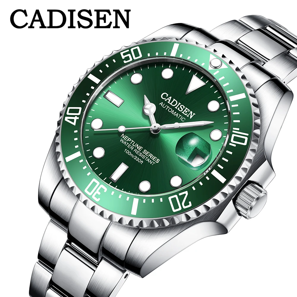 CADISEN DESIGN Men Watch Mechanical Top Luxury Brand Swim Wristwatch Stainless Steel Automatic Japan NH35A Reloj hombres | Наручные часы