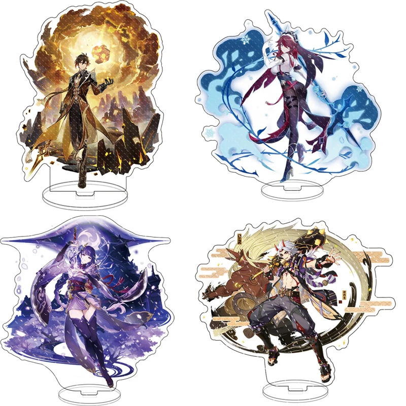

Hot Game Genshin Impact Zhongli Character Acrylic Figure Stand Model Plate Desk Decor Barbara Cute Standing Sign Great Gifts
