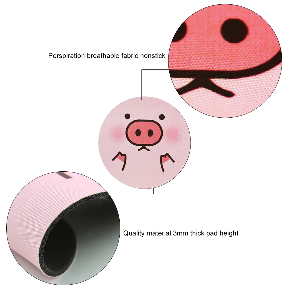 Милый круглый коврик для мыши CHYI с мультяшным котом/кроликом/свиньей