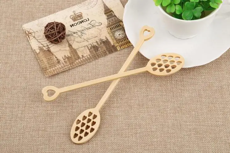 

Wood Honey Dipper Stick Cute Heart Shape Honey Server Stirrer Long Handled Honey Spoons Mixing Bar Spoons Kitchen Gadgets