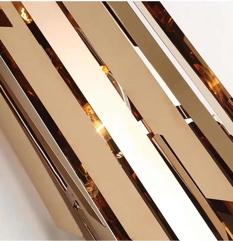 Большая настенная лампа с золотым кристаллом для гостиной длинная Хрустальная